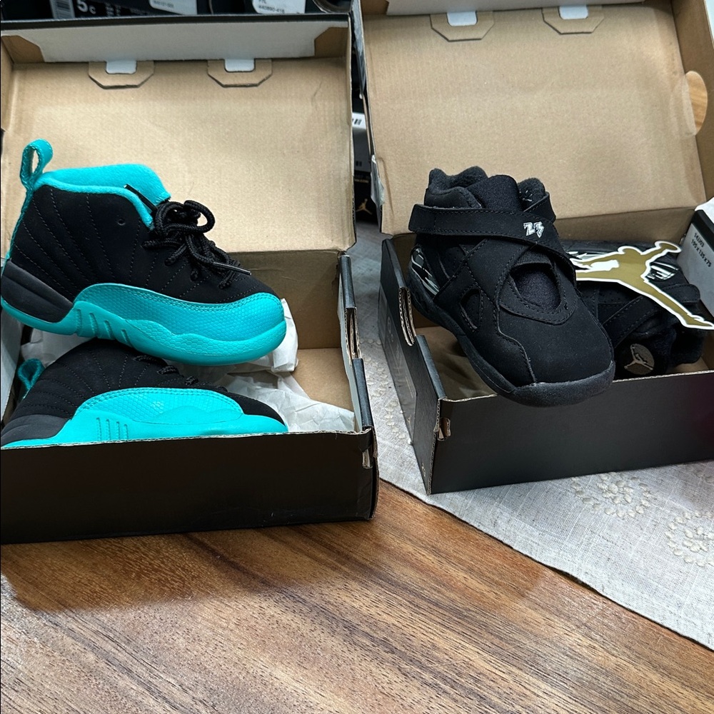 NIKE JORDAN RETRO 8 & 12 BABY BUNDLE SZ 6 100% AUTHENTIC 100% LIKE NEW CONDITION